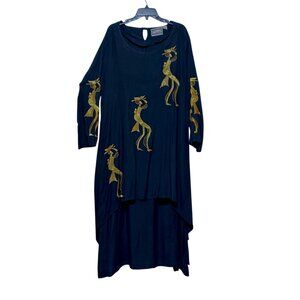 Vintage Molato Maxi Dress 4X Caftan Layered Gold Embroidered Woman and Child